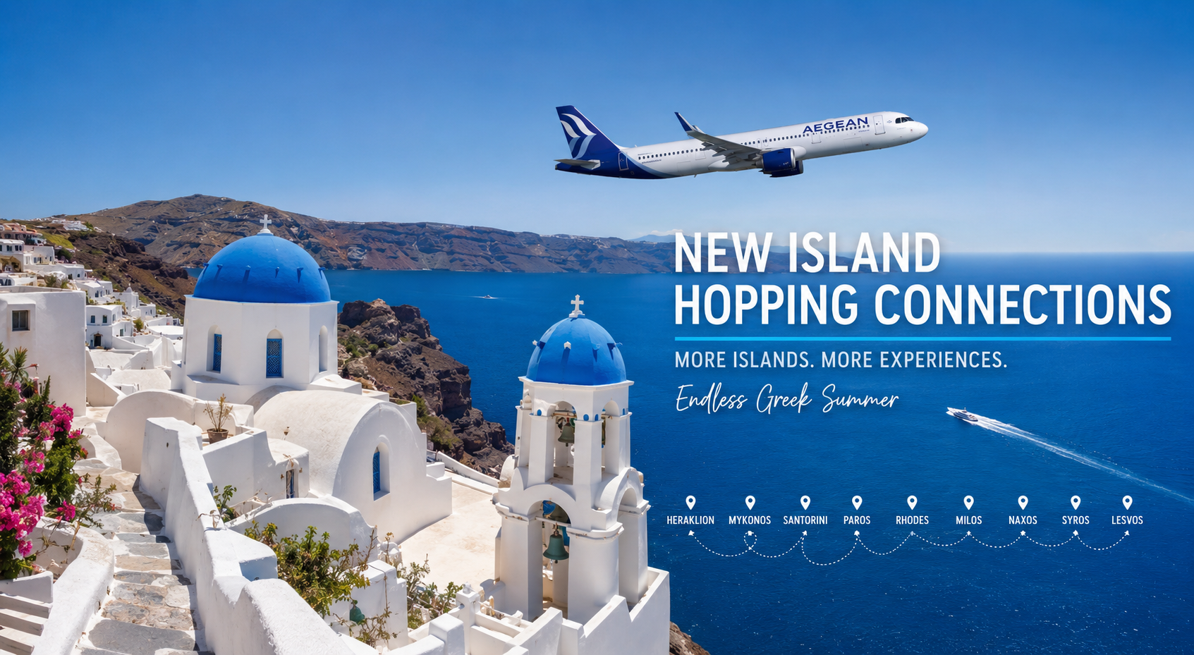 New Island Hopping Connections: AEGEAN Expands Summer Flights Across the Greek Islands